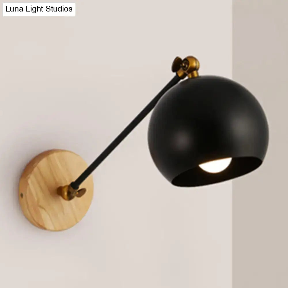 Nordic black & brass spherical wall light – bedroom e26 e27 lamp
