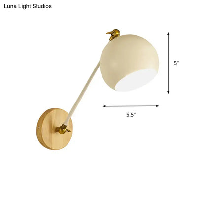 Nordic black & brass spherical wall light – bedroom e26 e27 lamp