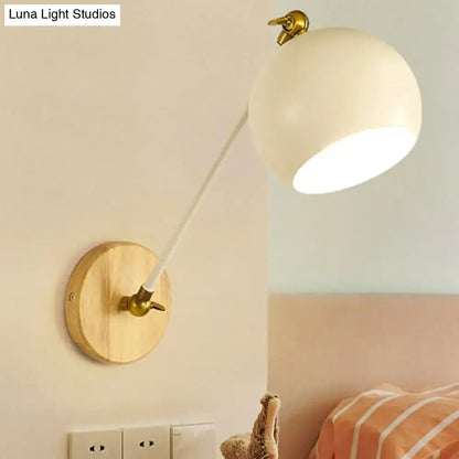Nordic black & brass spherical wall light – bedroom e26 e27 lamp
