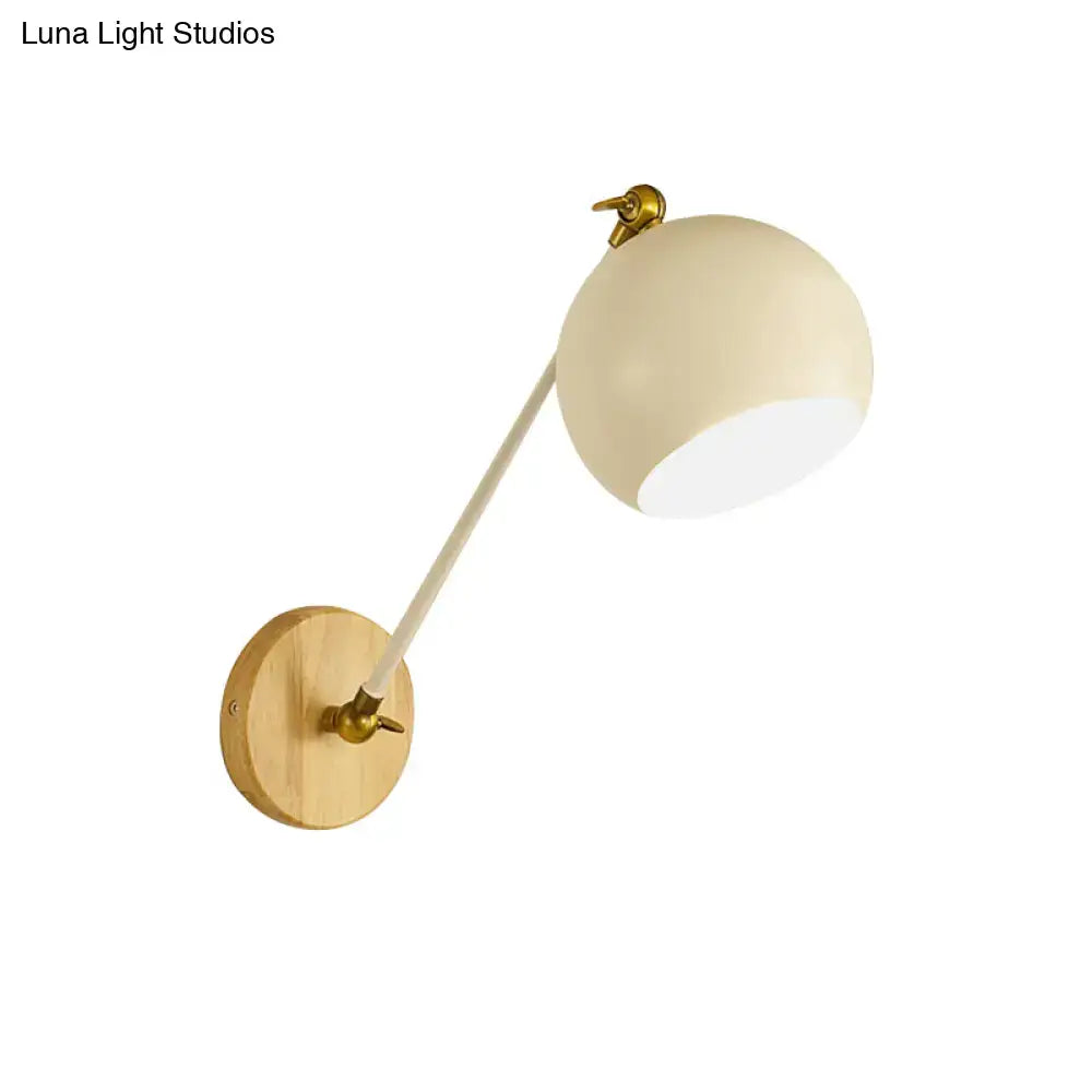 Nordic black & brass spherical wall light – bedroom e26 e27 lamp