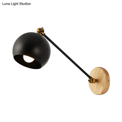 Nordic black & brass spherical wall light – bedroom e26 e27 lamp