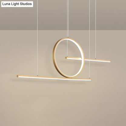 DecorBites™ Nordic Black/Gold Metal Pendant Lighting with Dual Lines - LED Island Light Fixture in Warm/White Light