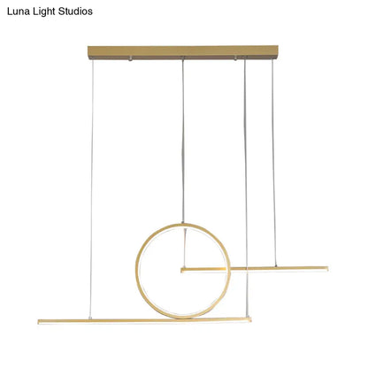 DecorBites™ Nordic Black/Gold Metal Pendant Lighting with Dual Lines - LED Island Light Fixture in Warm/White Light