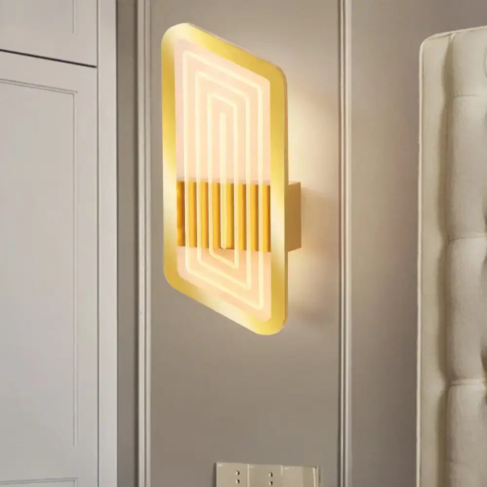 Nordic black & gold metallic wall light fixture – living room sconce