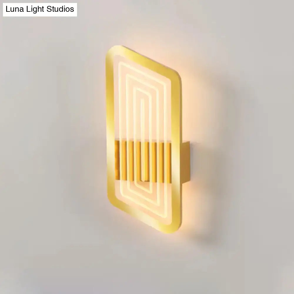 Nordic black & gold metallic wall light fixture – living room sconce