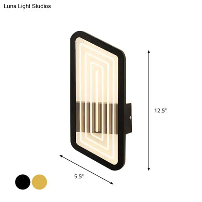 Nordic black & gold metallic wall light fixture – living room sconce