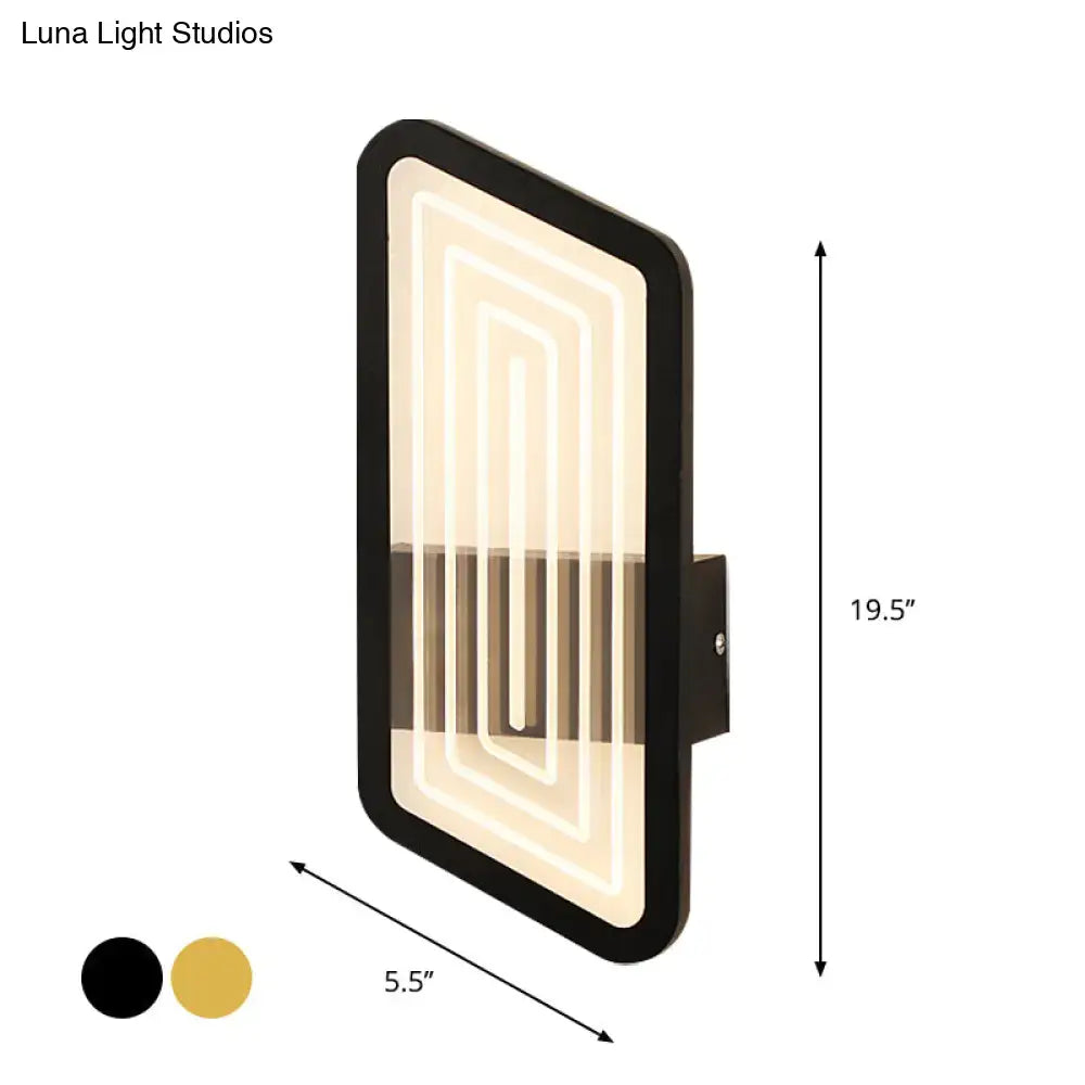 Nordic black & gold metallic wall light fixture – living room sconce