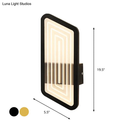 Nordic black & gold metallic wall light fixture – living room sconce