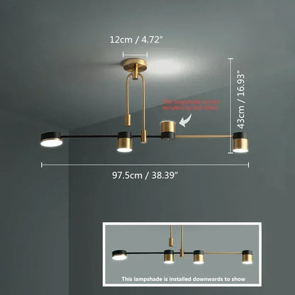 DecorBites™ Nordic Black Gold Pendant Light for Home Decor