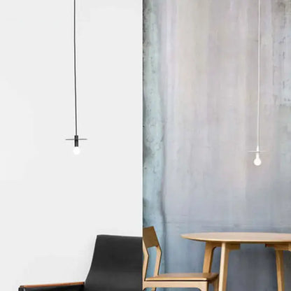 Nordic black iron pendant light for dining room kitchen led lamp