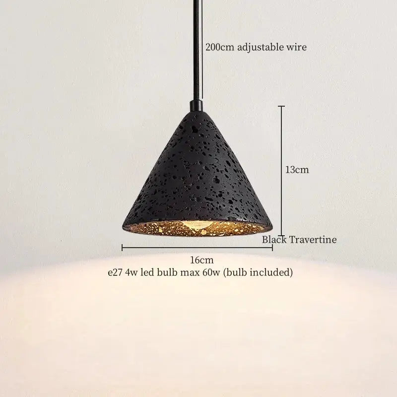 Nordic black travertine pendant light dining room warm led interior