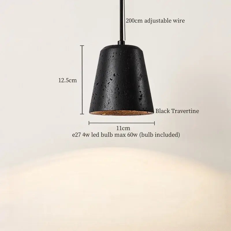 Nordic black travertine pendant light dining room warm led interior