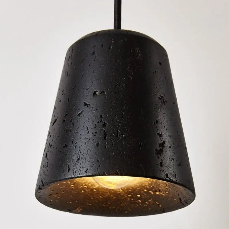 Nordic black travertine pendant light dining room warm led interior