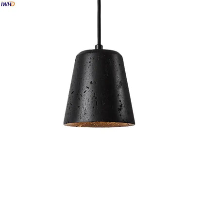 Nordic black travertine pendant light dining room warm led interior