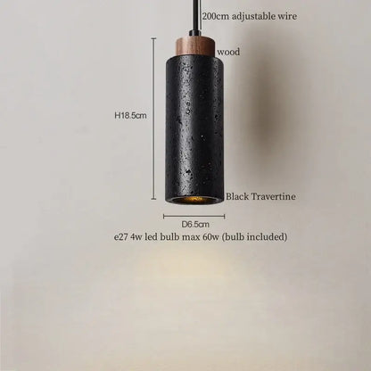 Nordic black travertine pendant light dining room warm led interior