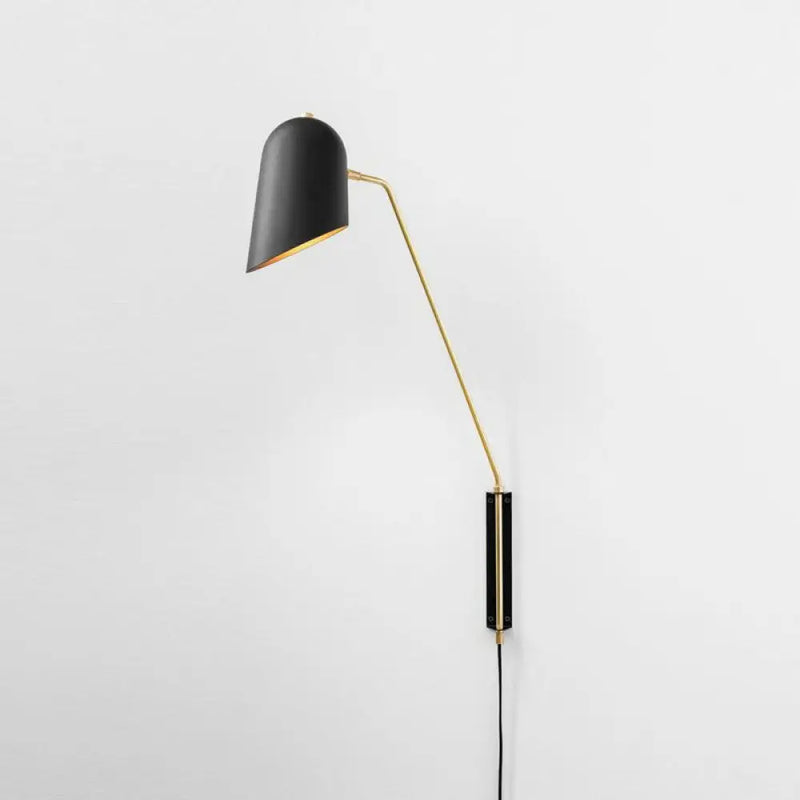 DecorBites™ Nordic Black Wall Sconce with Bedside Reading Light and Metal Shade