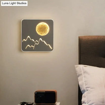 Nordic black white grey mountain wall light – bedroom fixture