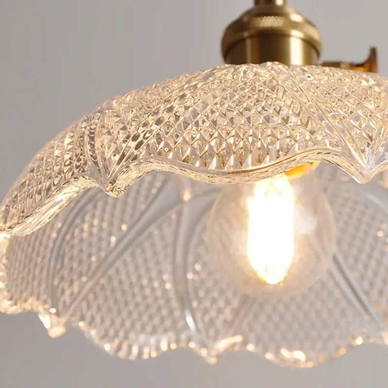 Nordic brass and clear glass led pendant light for dining rooms