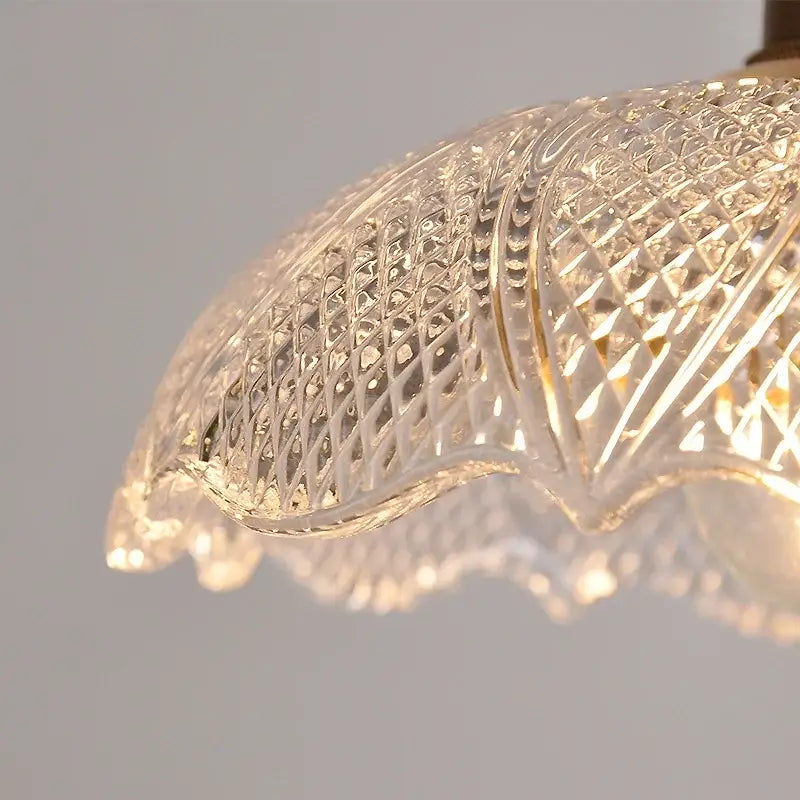 Nordic brass and clear glass led pendant light for dining rooms