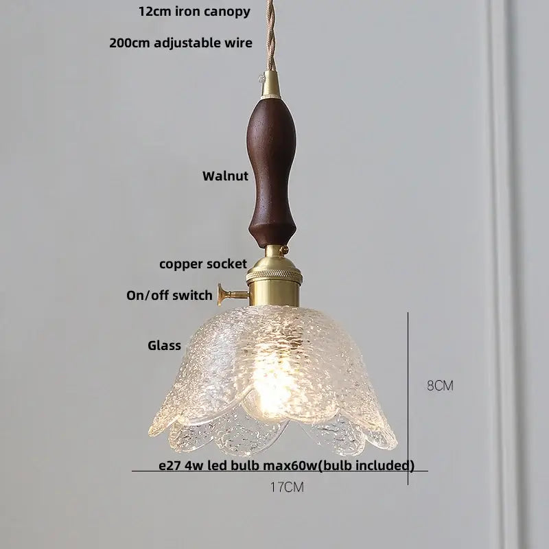 Nordic brass and clear glass led pendant light for dining rooms