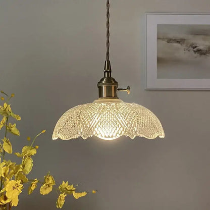 Nordic brass and clear glass led pendant light for dining rooms