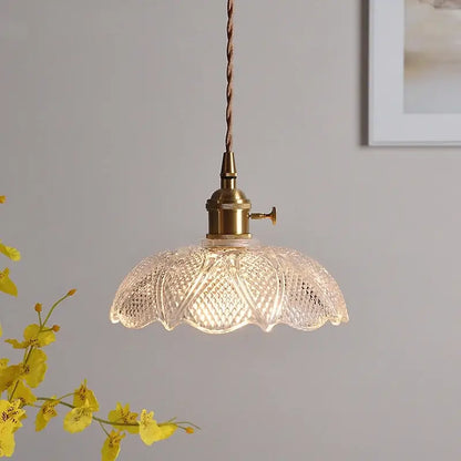 Nordic brass and clear glass led pendant light for dining rooms