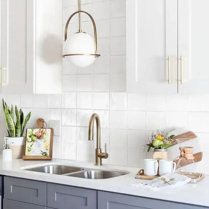 Nordic brass glass globe pendant light for kitchen dining room