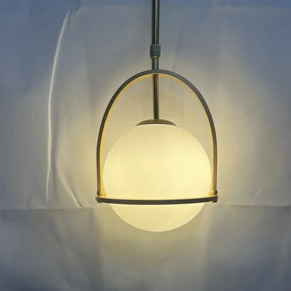 Nordic brass glass globe pendant light for kitchen dining room
