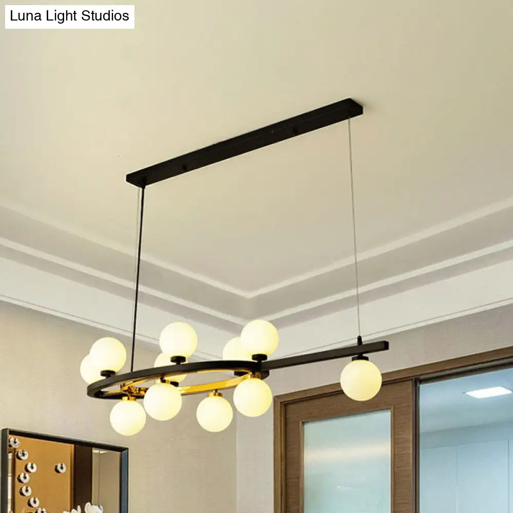 DecorBites™ Nordic Bubble Island Pendant Light - 11 Lights, Metallic Black Finish - Ideal for Restaurants
