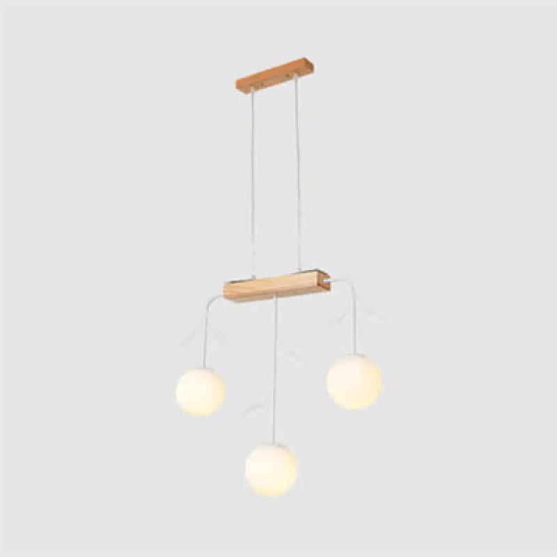 DecorBites™ Nordic Bubble Shade Island Wooden Hanging Lamp - 3/4/5 Lights, Perfect for Restaurants