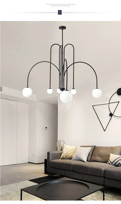 DecorBites™ Nordic Comet Glass Ball Chandelier - Elegant Home Décor