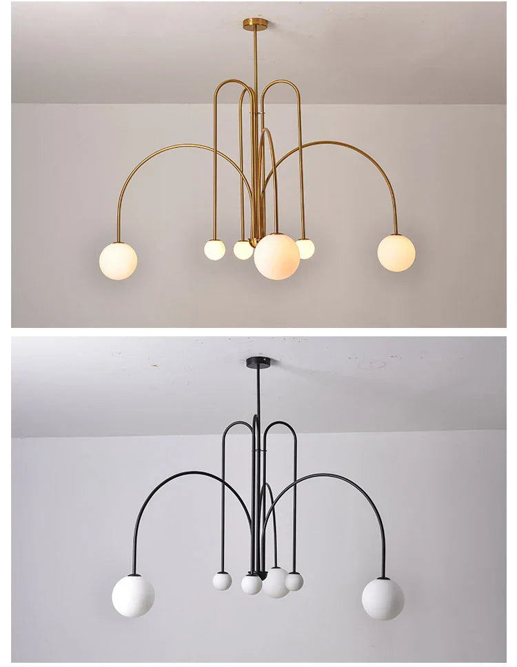 DecorBites™ Nordic Comet Glass Ball Chandelier - Elegant Home Décor