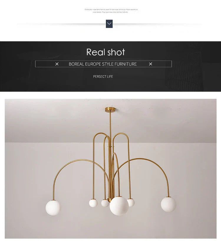 DecorBites™ Nordic Comet Glass Ball Chandelier - Elegant Home Décor