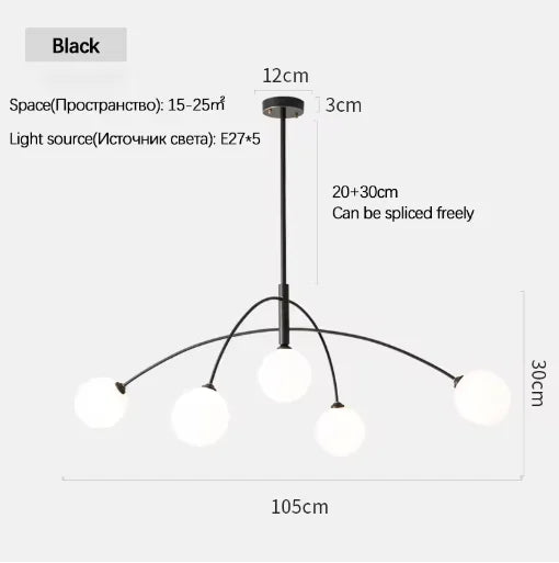 DecorBites™ Nordic Comet Glass Ball Chandelier - Elegant Home Décor