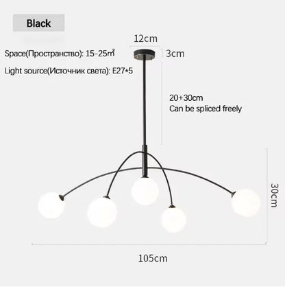 DecorBites™ Nordic Comet Glass Ball Chandelier - Elegant Home Décor