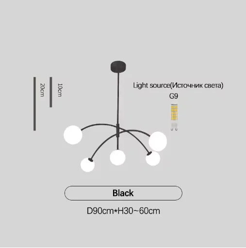 DecorBites™ Nordic Comet Glass Ball Chandelier - Elegant Home Décor