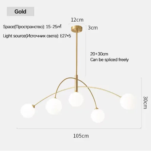 DecorBites™ Nordic Comet Glass Ball Chandelier - Elegant Home Décor