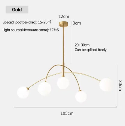 DecorBites™ Nordic Comet Glass Ball Chandelier - Elegant Home Décor