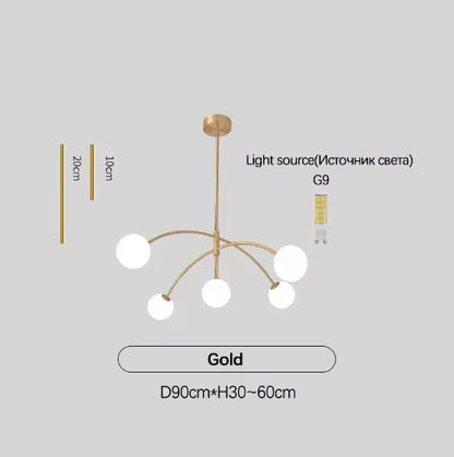 DecorBites™ Nordic Comet Glass Ball Chandelier - Elegant Home Décor