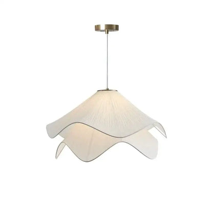 Nordic cream fabric led pendant light bedroom petal chandelier