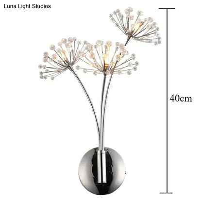 Nordic creative crystal flower chrome wall lamps for bedroom