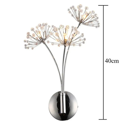 DecorBites™ Nordic Creative Crystal Flower Dandelion Wall Lamps for Bathroom Bedroom Bedside Lamp Living Room