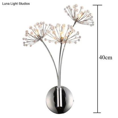 DecorBites™ Nordic Creative Crystal Flower Dandelion Wall Lamps for Bathroom Bedroom Bedside Lamp Living Room