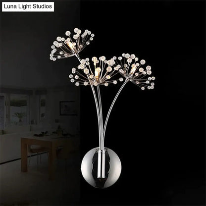 DecorBites™ Nordic Creative Crystal Flower Dandelion Wall Lamps for Bathroom Bedroom Bedside Lamp Living Room