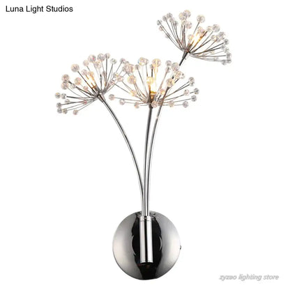 DecorBites™ Nordic Creative Crystal Flower Dandelion Wall Lamps for Bathroom Bedroom Bedside Lamp Living Room
