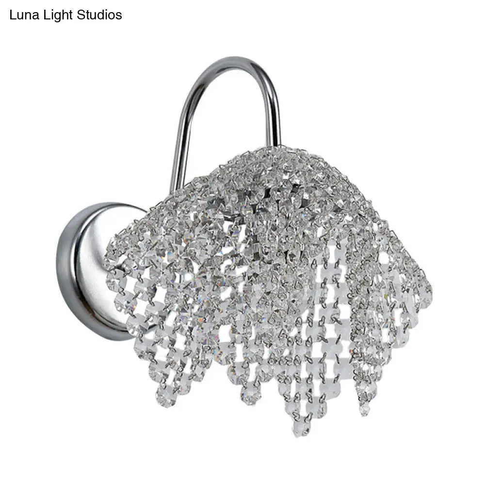 DecorBites™ Nordic Crystal Drip Wall Sconce Lighting in Chrome: 1-Light Wall Mount Fixture