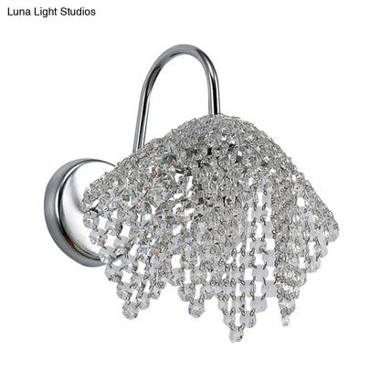 DecorBites™ Nordic Crystal Drip Wall Sconce Lighting in Chrome: 1-Light Wall Mount Fixture