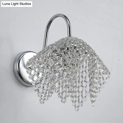 DecorBites™ Nordic Crystal Drip Wall Sconce Lighting in Chrome: 1-Light Wall Mount Fixture