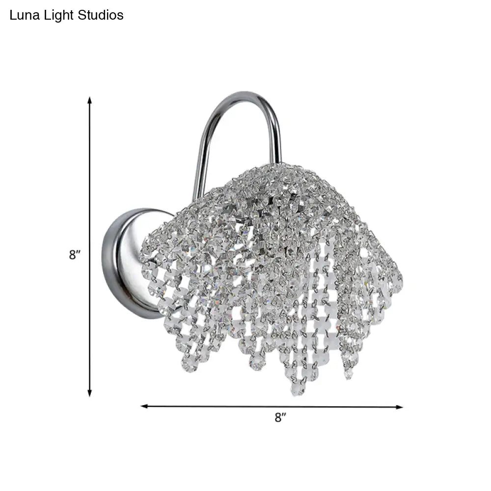 DecorBites™ Nordic Crystal Drip Wall Sconce Lighting in Chrome: 1-Light Wall Mount Fixture