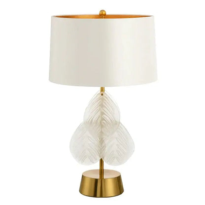 Nordic crystal table lamp for bedroom with brass accents